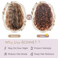 Bonnet de nuit réversible en gros, personnalisé, grande taille, double couche, toucher soyeux, imprimé bohème, doublure satinée