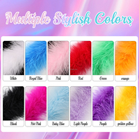 Boa en Plumes de Marabout Naturelles en Gros, Plumes de Dinde Naturelles, 2 Yards, 22g, Boa en Plumes Moelleuses pour Bricolage, Artisanat, Mariage, Fête, Costume de Fête