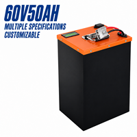 Paket Baterai LiFePO4 60V 64V 50Ah untuk Sepeda Motor Listrik dan Golf Cart, 2000 Siklus, Sel Prismatik 3.2V 25Ah Terpasang