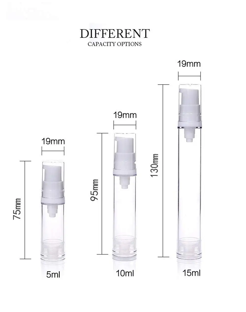 زجاجات MAYSURE شفافة من دون إمكانية إعادة ملء لمستحضرات التجميل الكريمات والمضخات بحجم 5 مل 10 مل 15 مل 30 مل