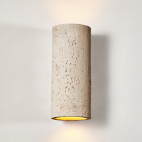 Lampe murale LED 10W en ciment et pierre, style Wabi Sabi, tube nostalgique moderne, pour chevet, salon, salle à manger, bureau, intensité variable, blanc chaud 3500K