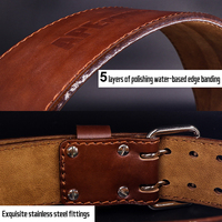 Ceinture de soutien de taille en cuir de vachette pleine fleur pour la musculation accroupie et soulagement de la douleur au bas du dos en cuir véritable
