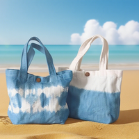 Sac fourre-tout en toile personnalisé en gros, imprimé sur mesure, sans AZO, motif lettres, dégradé, teinture Tik, coton lourd, sac de plage, collège, personnalisé
