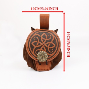 Bolsa de Cintura Personalizada em Couro Sintético PU Estilo Medieval Retrô Vintage com Gravação Alquímica para Cosplay Viking e Adereço para Festas Temáticas - Product Image 6