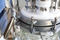Réacteur en verre à double paroi à ultrasons de laboratoire 5L, Cavitation ultrasonique, Agitation, Chauffage, Refroidissement, Cuve de réaction en verre