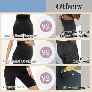 Shorts de maternité avec poches, style biker, pour la <span class=keywords><strong>grossesse</strong></span>, le yoga, l'entraînement actif, leggings extensibles pour femmes enceintes, shorts pour femmes - Product Image 4