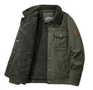 Мужская Толстая теплая куртка из полиэстера с Европейским воротником, Повседневная американская куртка в стиле ретро, <span class=keywords><strong>M</strong></span>-6XL - Product Image 3