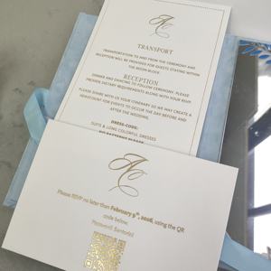 Invitaciones de Boda de Acrílico Espejo Plateado con Terciopelo Azul Cielo, con Sobre y Tarjeta RSVP, para Invitaciones Elegantes de Fiesta de Matrimonio - Product Image 3
