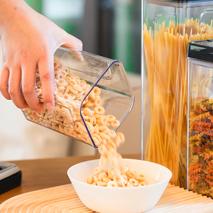 Rõ ràng Top nhựa kín thực phẩm lưu trữ container <span class=keywords><strong>Jar</strong></span> với Save-The-Date nắp cho nhà bếp đựng thức ăn tổ chức - Product Image 5