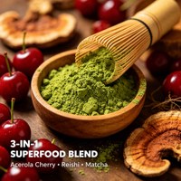 Poudre d'Acerola, Reishi et Matcha OEM ODM Marque Privée Mélange pour Boisson Soutien Immunitaire Énergie Boost pour Compléments Alimentaires Antioxydants