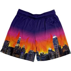 Shorts de sport pour homme, motif New York, en mesh, séchage rapide, pour la gym, les entraînements, les tenues décontractées, avec poches, légers et respirants - Product Image 4