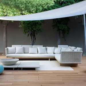 Outdoor leisure rattan sofa combination rattan-like outdoor courtyard garden model room hotel balcony furniture