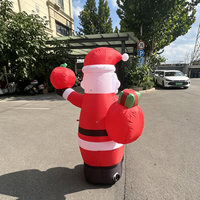 Sac cadeau gonflable de Noël Père Noël en forme de dessin animé, personnalisé, publicitaire, extérieur, en tissu Oxford, avec éclairage LED, résistant à l'eau