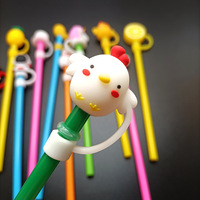 Paille couvre 8mm belle 3D personnalisé paille à boire breloques anti-poussière paille Toppers pour tasses Offre Spéciale PVC 1 pièce Silicone Opp sac
