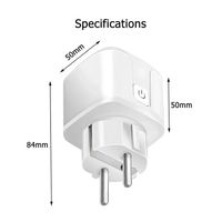 AG-P002-EUM16A Mini Taille 16A Compatible avec l'application Tuya Smart Life Couleur Blanche Prise Intelligente WiFi Prise Intelligente pour la Maison