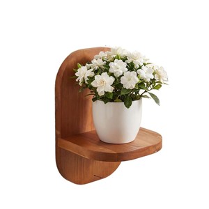 Wooden <b>Wall</b> Mounted <b>Flower</b> Stand Oval Shape Living Room Decor Storage Rack For Plants And Succulents - Product Image 5