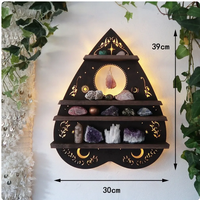 Ensemble noir personnalisé de 3 pots de fleurs modernes Vase à outils Étagère murale en bois Étagère en bois cristal