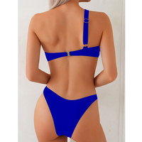 Ensemble de bikini asymétrique pour femme avec anneau, maillot de bain sexy personnalisé, 2 pièces