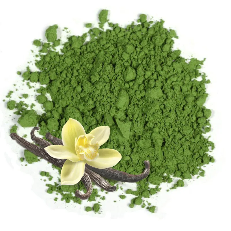Polvo de té verde de vainilla orgánico, hecho en China, Etiqueta Privada