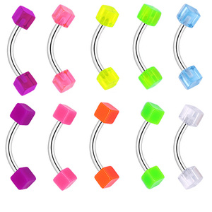 Getta Acero inoxidable Ojos <span class=keywords><strong>de</strong></span> <span class=keywords><strong>serpiente</strong></span> <span class=keywords><strong>Piercing</strong></span> Extremo <span class=keywords><strong>de</strong></span> la bola Curvo Barbell Puente ERL Lengua Anillo Acero Color Listo Envío Certificado ASTM - Product Image 3