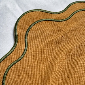 Servilletas y Manteles Individuales de Lino Francés 100%, Manteles Individuales de Tela con Forma Irregular Personalizada, Lisos, Teñidos, Bordados, de Color Sólido, de Algodón y Lino - Product Image 2