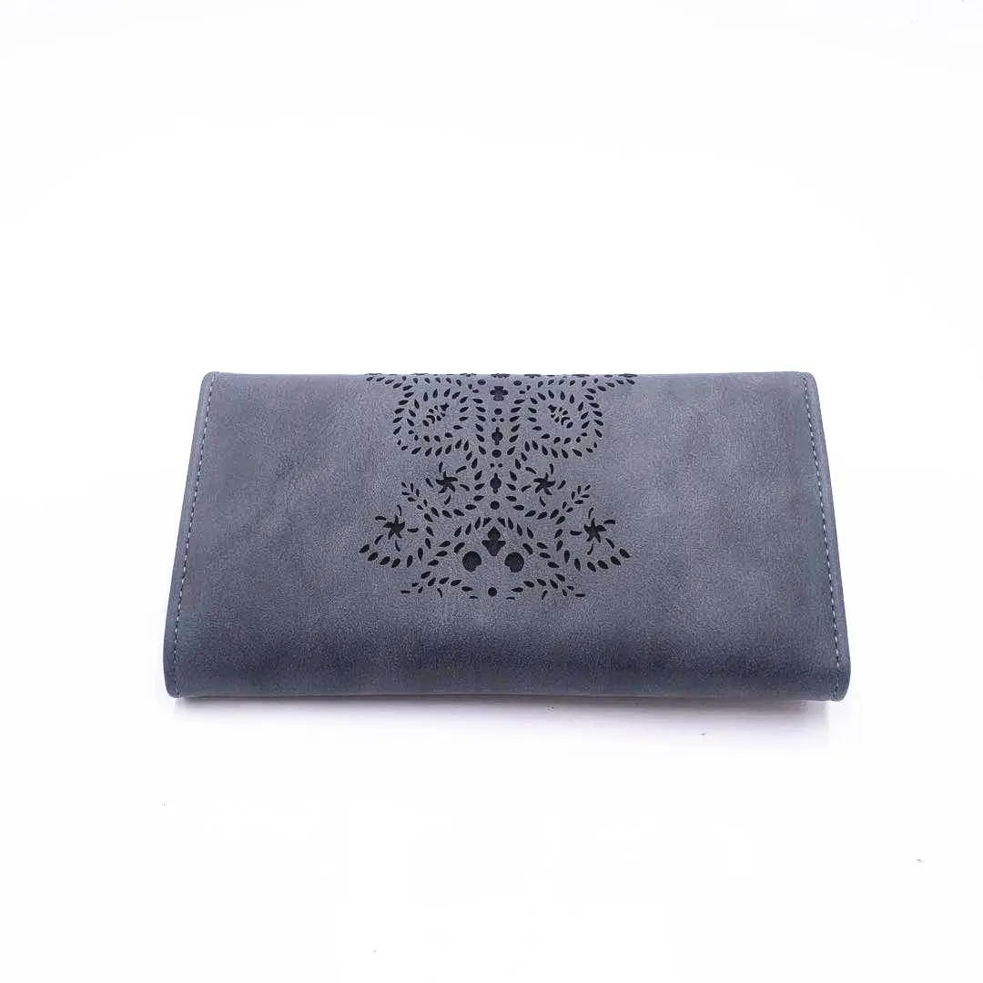 Style Hollow Out Wallet Women PU Leather Clutch Purse Ladies New European OEM ODM Leather Purse Long Accept Customized Logo