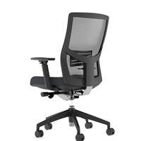 Chaise de conférence commerciale en maille avec accoudoirs réglables et base en nylon à cinq branches, chaise d'attente en tissu personnalisable