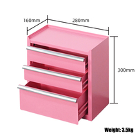 Mini coffre à outils en métal à 3 tiroirs, organisateur de loisirs en acier verrouillable pour pièces de modèles, jouets, rangement de matériel