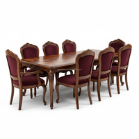 Fauteuil de salle à manger en bois massif de noyer antique OE-FASHION, fauteuil capitaine en velours bordeaux pour hôtel et restaurant