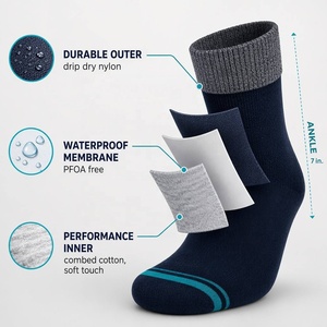 Chaussettes de randonnée imperméables personnalisées avec logo OEM pour hommes et femmes, chaussettes thermiques respirantes <span class=keywords><strong>à</strong></span> 3 couches pour la pêche, le camping, le cyclisme - Product Image 3