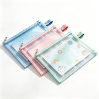 BoYing Trousse de rangement transparente personnalisable grande capacité en maille simple, pochette à fermeture éclair pour stylos et dossiers, idéale pour les voyages