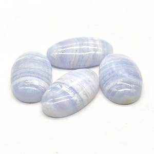 Ágata de encaje azul 20x12mm Corte ovalado Ajuste de joyería de cabujón de grado A - Product Image 4