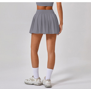 Falda de tenis para mujer Lulu con pantalones cortos seguros de secado rápido sensación desnuda plisada ropa deportiva para niñas logotipo personalizado - Product Image 2
