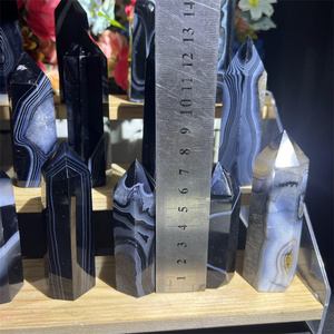 Bán buôn số lượng lớn mã não đen điểm đá quý Thủ công mỹ nghệ đen Sardonyx tháp để trang trí - Product Image 2