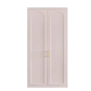 Armoire rose sur mesure pour chambre à coucher, meuble personnalisé avec coiffeuse, étagères, tiroirs et zones de suspension - Product Image 5