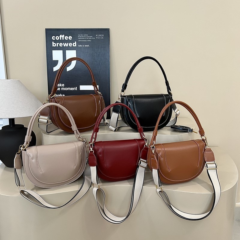 Original New Genuine Leather Saddle Bag