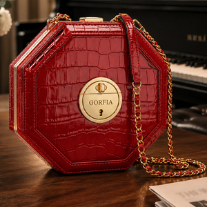 Sac bandoulière léger et pratique pour femme, texture crocodile, sac à main géométrique, bandoulière chaîne, logo personnalisé OEM ODM - Product Image 3