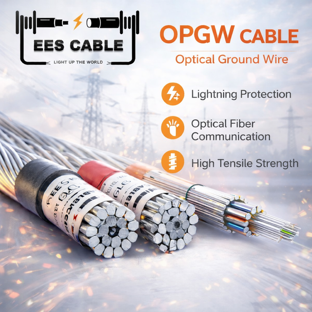 High-Performance Fiber Optic Overhead Ground Wire OPGW Cable 24G652-1C-56 for Poland Market IEC 60794-1 Compliant