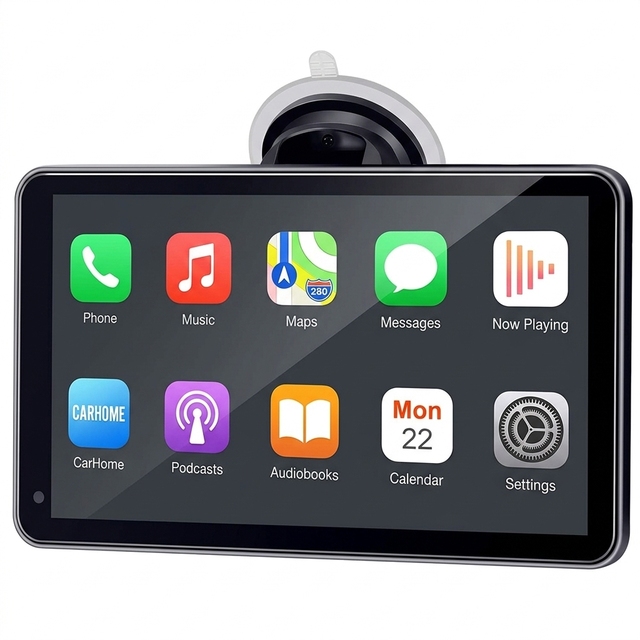Universal Portable Car Screen 7 Inch Touchscreen with Wireless Car Play, Android Auto,GPS Navigation and Mirror Link