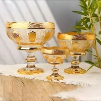Vente directe usine – Nouvelle assiette de service en verre doré de luxe pour salon, idéale pour bonbons, fruits, noix et autres friandises – Grand plat de rangement en verre