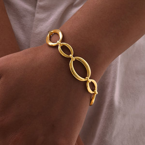 Pulsera Geométrica de Cadena Grande de Acero Inoxidable <span class=keywords><strong>Estilo</strong></span> Europeo y Americano para Mujer con Acabado Dorado, <span class=keywords><strong>Adornos</strong></span> Sencillos para la Mano - Product Image 6