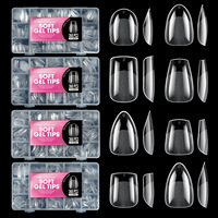 360 faux ongles ultra fins semi-transparents de qualité salon, sans trace, ultra courts, à presser, extensions d'ongles en gel sans démarcation