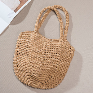 Bolso de Mano Tejido a Mano con Cuerda de Algodón, Bolso Cilíndrico Suave, Bolso de Playa para Uso Diario, Verano 2023, Resistente al Agua - Product Image 2