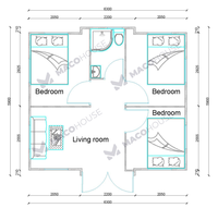 Maisons préfabriquées modulaires en acier portables et extensibles de 20 pieds, style moderne et luxueux, fabriquées en Chine, avec 3 chambres, type conteneur