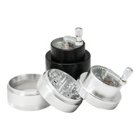Nouveau moulin à herbes sèches classique YA YA8152 à 4 couches en alliage d'aluminium de 63 mm, à manivelle, pour accessoires, vente chaude