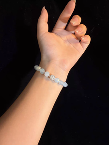Bracelet vintage, bracelet halo doux, bracelet brume rose, bracelet cube océan, bracelet perlé, bijoux - Product Image 6