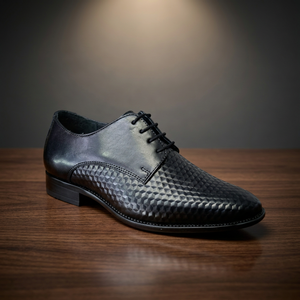 Mocasines de Hombre Negros de Cuero Genuino con Cordones, Zapatos de Vestir con Punta de Piel de Vacuno, Ligeros, Cómodos y Duraderos - Product Image 2