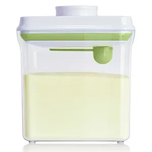 Caja dispensadora de leche en polvo para almacenamiento de alimentos de bebés, dispensador de leche en polvo de plástico sellado con raspador, el precio más bajo