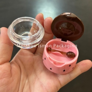 ISMAN Luxury 6g Wadah Lip Balm Pink Honey Pot Lucu Untuk Anak-Anak, Stoples Masker Bibir Dengan Kuas Sendok Plastik Grosir Label Pribadi Pro - Product Image 3
