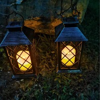 Petite lampe à vent LED étanche veilleuse bougeoir pot pour la maison décor de noël pour cour extérieure jardin palais
